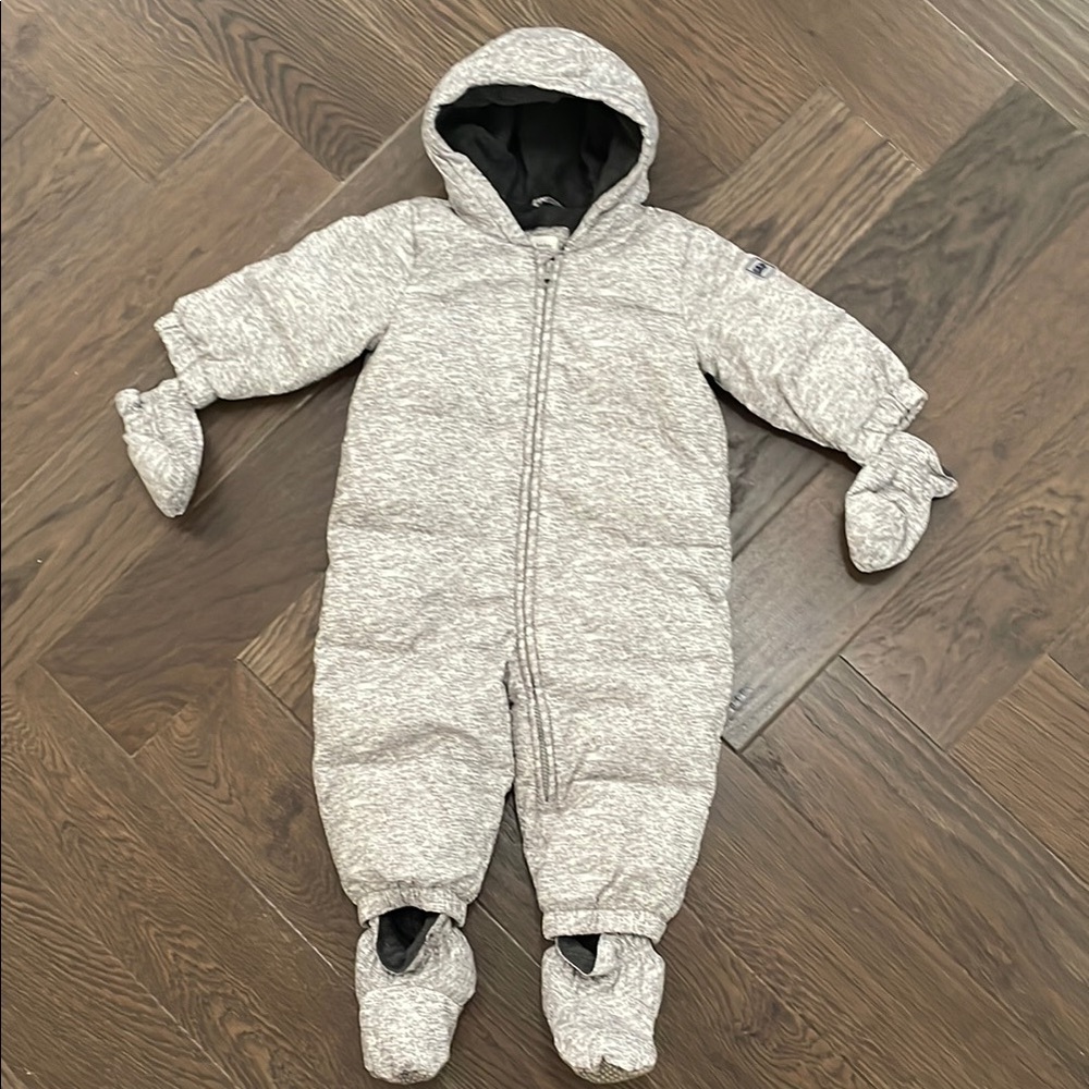 GAP Gray Quilted Footies One Piece